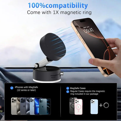 Support de téléphone magnétique pliable et à ventouse ultra-puissante