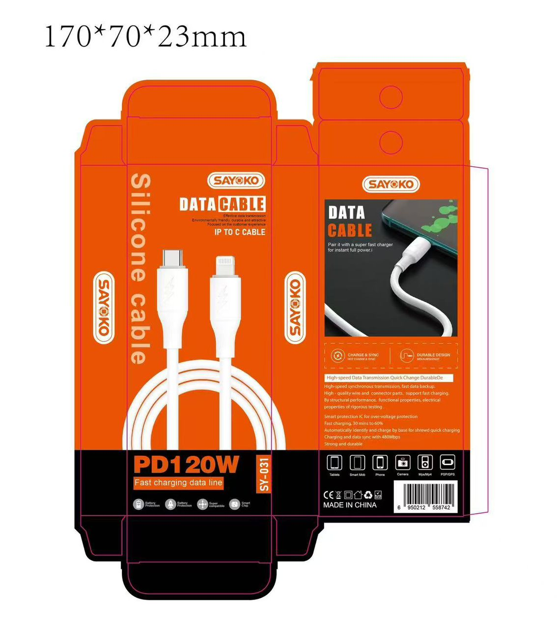 ⚡ CÂBLE DATA SAYOKO PD120W