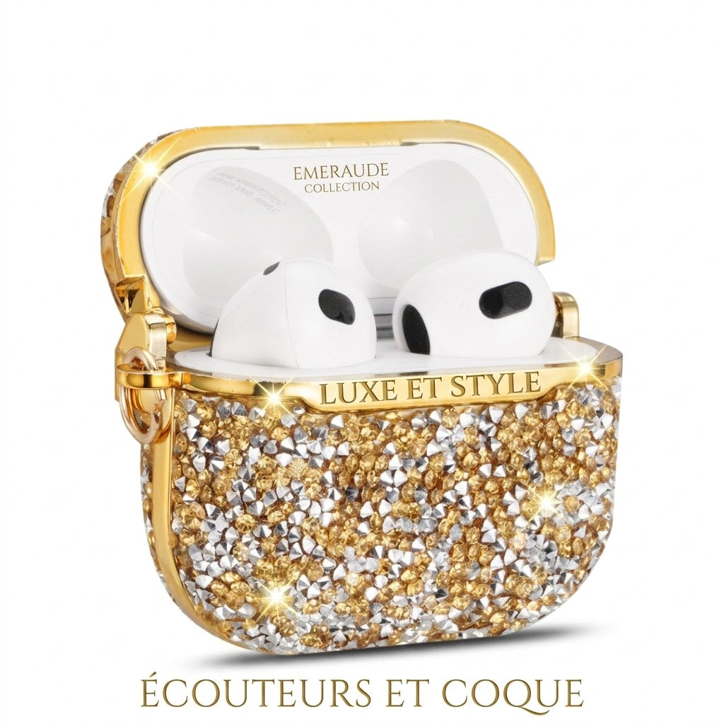 AIRPODS  (Édition Premium) + COQUE BLING BLING